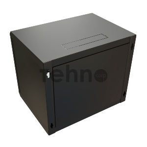 Шкаф коммутационный WRline (WR-TW-1266-GP-RAL9004) настенный 12U 600x600мм пер.дв.стекл 2 бок.пан. 60кг черный 520мм 650мм IP20 сталь
