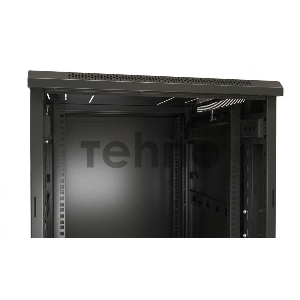 Шкаф телекоммуникационный напольный Hyperline TTB, IP20, 18U, 988х600х600 мм (ВхШхГ), дверь: стекло, боковая панель: сплошная, разборный, цвет: чёрный