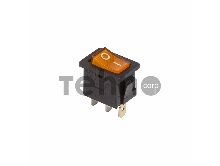 Выключатель клавишный 250V 6А (3с) ON-OFF желтый  с подсветкой  Mini REXANT