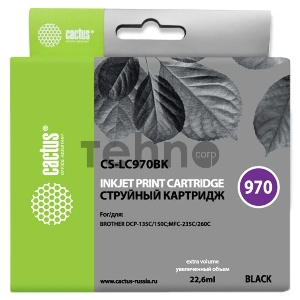 Картридж струйный Cactus CS-LC970BK черный для Brother DCP-135C/150C/MFC-235C (22,6ml)