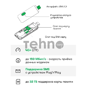 Модем 3G/4G Мегафон M150-4 USB +Router внешний черный