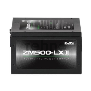 Блок питания Zalman ZM500-LXII <500W, (20+4+4+4) pin, 2x(6+2) pin, 6xSATA, 3xMolex, 12 см, кабель питания, 84%, Active P