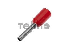 Наконечник штыревой втулочный изолированный F-8 мм 1 мм² (НШВи 1.0-8) красный  REXANT