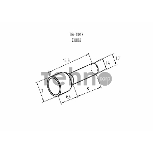 Наконечник штыревой втулочный изолированный F-8 мм 1 мм² (НШВи 1.0-8) красный  REXANT