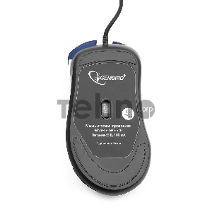 Мышь игровая Gembird MG-520, USB, 5кнопок+колесо-кнопка, 3200DPI, 1000 Гц, подсветка, программное обеспечение для создания макросов