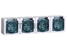 Розетка Iek ERMP42-K03-16-54-EC РСб24-3-ГПБд роз 4м с з/к о/у  IP54 (дымчатый) ГЕРМЕС PLUS
