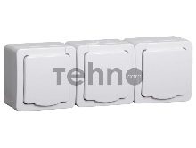 Розетка Iek ERMP32-K01-16-54-EC РСб23-3-ГПБб роз 3м с з/к о/у  IP54 (белый) ГЕРМЕС PLUS