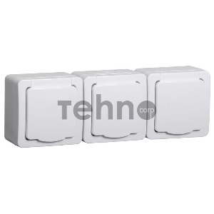 Розетка Iek ERMP32-K01-16-54-EC РСб23-3-ГПБб роз 3м с з/к о/у  IP54 (белый) ГЕРМЕС PLUS