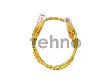 Патчкорд литой Aopen/Qust UTP кат.5е 0,5м желтый 