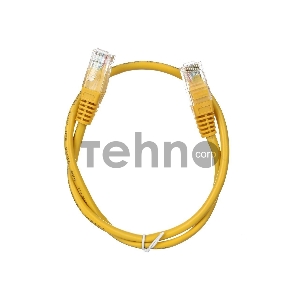 Патчкорд литой Aopen/Qust UTP кат.5е 0,5м желтый 