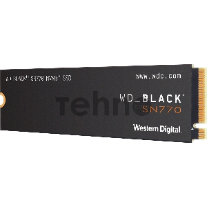 Накопитель WD SSD Black SN770 NVMe, 250GB, M.2(22x80mm), NVMe, PCIe 4.0 x4, 3D TLC, R/W 4000/2000MB/s, IOPs 240 000/470 000, TBW 200, DWPD 0.4 (12 мес.)