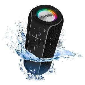 Портативная колонка SVEN PS-285 1.0 чёрные (IPx7, 2x10W, USB, Bluetooth, micro SD, AUX, подсветка,3000 мA)