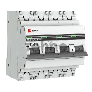 Выключатель автоматический модульный 4п C 40А 4.5кА ВА 47-63 PROxima EKF mcb4763-4-40C-pro