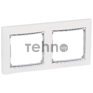 Электроустановочные изделия Legrand Legrand 770492  Рамка 2п Белый/Серебр  Valena