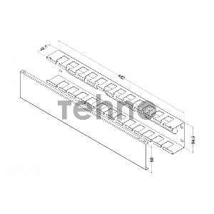 Кабельный органайзер Hyperline CM-2U-MLF-COV 2U шир.:19