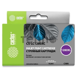 Картридж струйный Cactus CS-LC1280XC голубой для Brother MFC-J6510/6910DW (16,6ml)