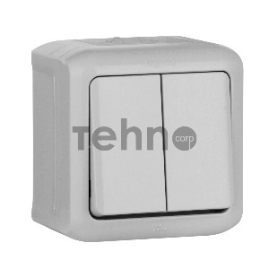 Выключатель 2-кл. ОП Quteo 10А IP44 10АХ сер. Leg 782332