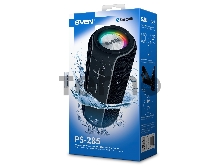 Портативная колонка SVEN PS-285 1.0 чёрные (IPx7, 2x10W, USB, Bluetooth, micro SD, AUX, подсветка,3000 мA)