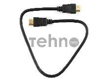 Кабель HDMI Gembird/Cablexpert, 0.5м, v1.4, 19M/19M, черный, позол.разъемы, экран(CC-HDMI4-0.5M)