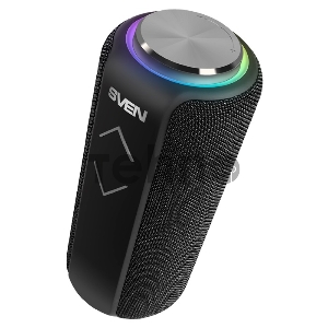 Колонка портативная SVEN PS-275 2.0 чёрные (IPx5, 2x6W, USB, Bluetooth, micro SD, FM, подсветка, 2400 мA)