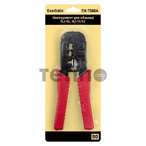 Инструмент ExeGate EX293158RUS EX-T568A для обжима RJ-45, RJ-11/12 Инструмент ExeGate EX293158RUS EX-T568A для обжима RJ-45, RJ-11/12