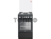 Плита Газовая De Luxe 5040.40г (кр) ЧР-015 черный (стеклянная крышка) реш.чугун