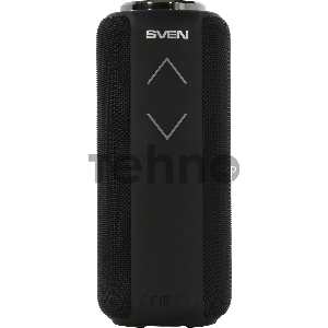 Колонка портативная SVEN PS-275 2.0 чёрные (IPx5, 2x6W, USB, Bluetooth, micro SD, FM, подсветка, 2400 мA)
