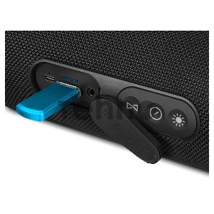Колонка портативная SVEN PS-275 2.0 чёрные (IPx5, 2x6W, USB, Bluetooth, micro SD, FM, подсветка, 2400 мA)