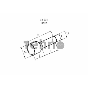 Наконечник штыревой втулочный изолированный F-8 мм 0.5 мм² (НШВи 0.5-8) белый REXANT
