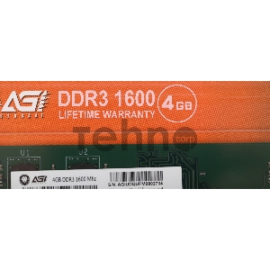 Память DDR4 4Gb 1600MHz AGi AGI160004UD128 UD128 RTL PC4-25600 DIMM 288-pin Ret