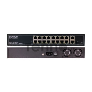 Коммутатор PoE коммутатор FE, 16 *10/100 Base-T с PoE, 2 x GE Uplink (RJ45), 1 x GE SFP Uplink, мощность PoE на порт до 30W, суммарно PoE до 292W
