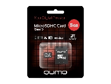 Флэш карта Micro SecureDigital 8Gb QUMO QM8GMICSDHC10 {MicroSDHC Class 10, SD adapter}