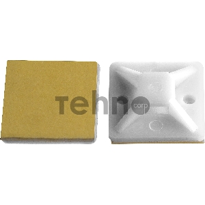 Площадка под хомут-стяжку ПХС самоклеющаяся белая, 20 x 20 мм, 100 шт, нейлоновая, ЗУБР