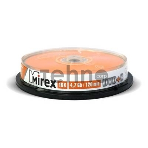 Диск DVD+R Mirex 4.7 Gb, 16x, Cake Box (10), (10/300)