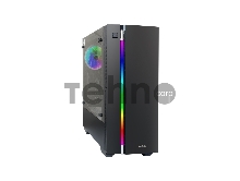 Корпус Miditower ExeGate EVO-9201 Black-RGB light, ATX, <без БП>, с окном, 2*USB+1*USB3.0, HD Audio
