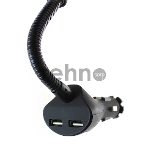 Автомобильный держатель для смартфона с двумя USB CMDC-IP5-032 Black ( В автомобильный прикуриватель, регулируемая высота держателя 110-140мм; регулируемая ширина держателя 45-75мм; два порта USB 5V, 2.1A, гибкий шарнир)
