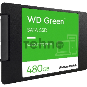 Накопитель SSD WD 480GB Green, 2.5 7mm, SATA3, 3D TLC, R/W 545, IOPs , TBW, DWPD