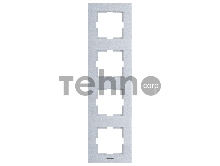 Рамка Panasonic Karre Plus WKTF08143AS-RU 4x вертикальный монтаж металл серебро (упак.:1шт)