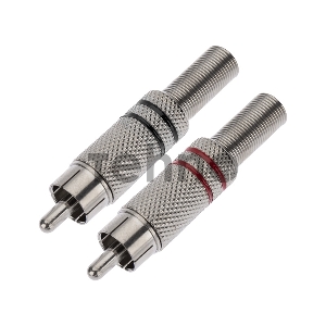 Разъем штекер RCA металл пайка ZN черный/красный PROCONNECT