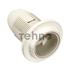 Патрон пластик с кольцом, Е14, белый, индивидуальный пакет, IEK Ппл14-02-К12