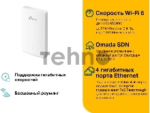 Точка доступа TP-Link EAP615-Wall AX1800 10/100/1000BASE-TX