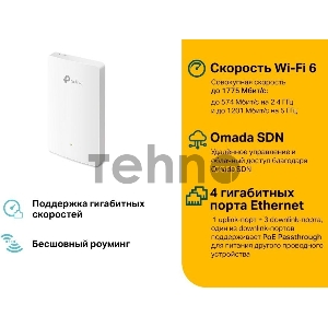 Точка доступа TP-Link EAP615-Wall AX1800 10/100/1000BASE-TX