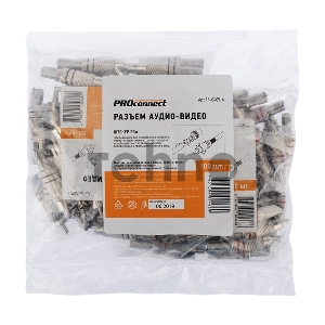 Разъем штекер RCA металл пайка ZN черный/красный PROCONNECT