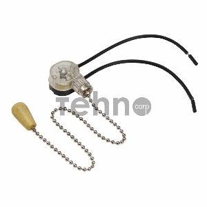 Выключатель для настенного светильника REXANT c проводом и деревянным наконечником, серебряный, 1 шт.