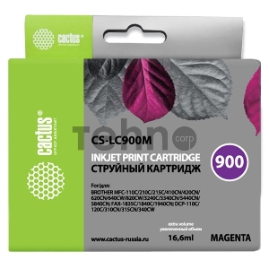 Картридж струйный Cactus CS-LC900M пурпурный для Brother DCP-110/115/120/MFC-210/215 (16,6ml)
