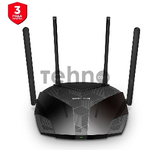 Роутер Mercusys MR70X AX1800 Dual-Band WiFi 6 Router, 574 Mbps at 2.4 GHz + 1201 Mbps at 5 GHz,  4× Fixed External Antennas, 3× Gigabit LAN Ports, 1× Gigabit WAN Port, 1024-QAM, OFDMA, Router/Access Point Mode, MU-MIMO, WPA3, TWT, BSS Color