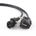 Кабель питания Cablexpert PC-186-1-3M, 3м, Schuko- C13, 3x1кв.мм, черный, с заземлением, пакет, фото 2
