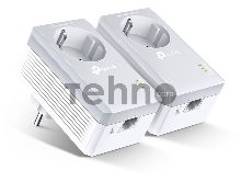 Сетевой адаптер TP-Link TL-PA4010PKIT AV600 Powerline  Adapter with AC Pass Through Starter Kit, Ultra Compact Size, 500Mbps Powerline Datarate,  10/100Mbps Fast Ethernet, HomePlug AV, Green Powerline,  Plug and Play