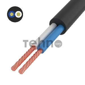 Провод соединительный ПВС 2x1,5 мм², черный, длина 50 метров, ГОСТ 7399-97  REXANT