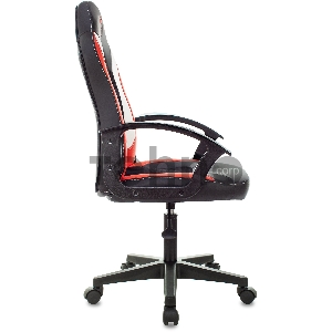 Кресло игровое Zombie 11LT черный/красный текстиль/эко.кожа крестовина пластик